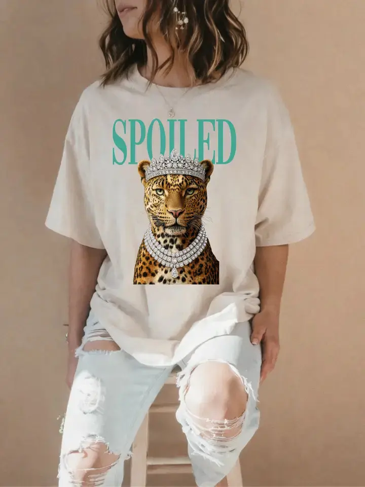 Spoiled Leopard Rhinestone GRAPHIC TEE By Keep it Gypsy