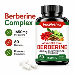 VecNythra Berberine Complex Supplement, 1650mg Botanical Blend Per Serving with Ceylon Cinnamon, Milk Thistle & Zinc, 60 Capsules