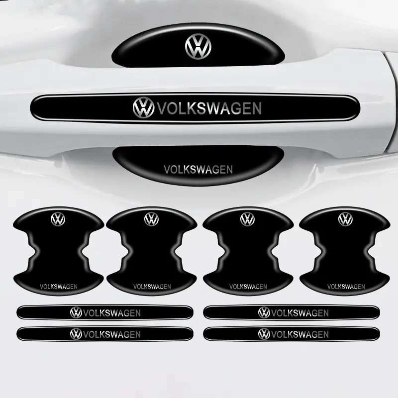 4/8pcs Car Door Handle Bowl Anti-collision Protective Stickers Car Decals For VW Volkswagen Golf Polo Passat Tiguan Touran Jetta Sticker for Cars Vehicle Accessories Auto Accessories Automotive Vehicle Accessory