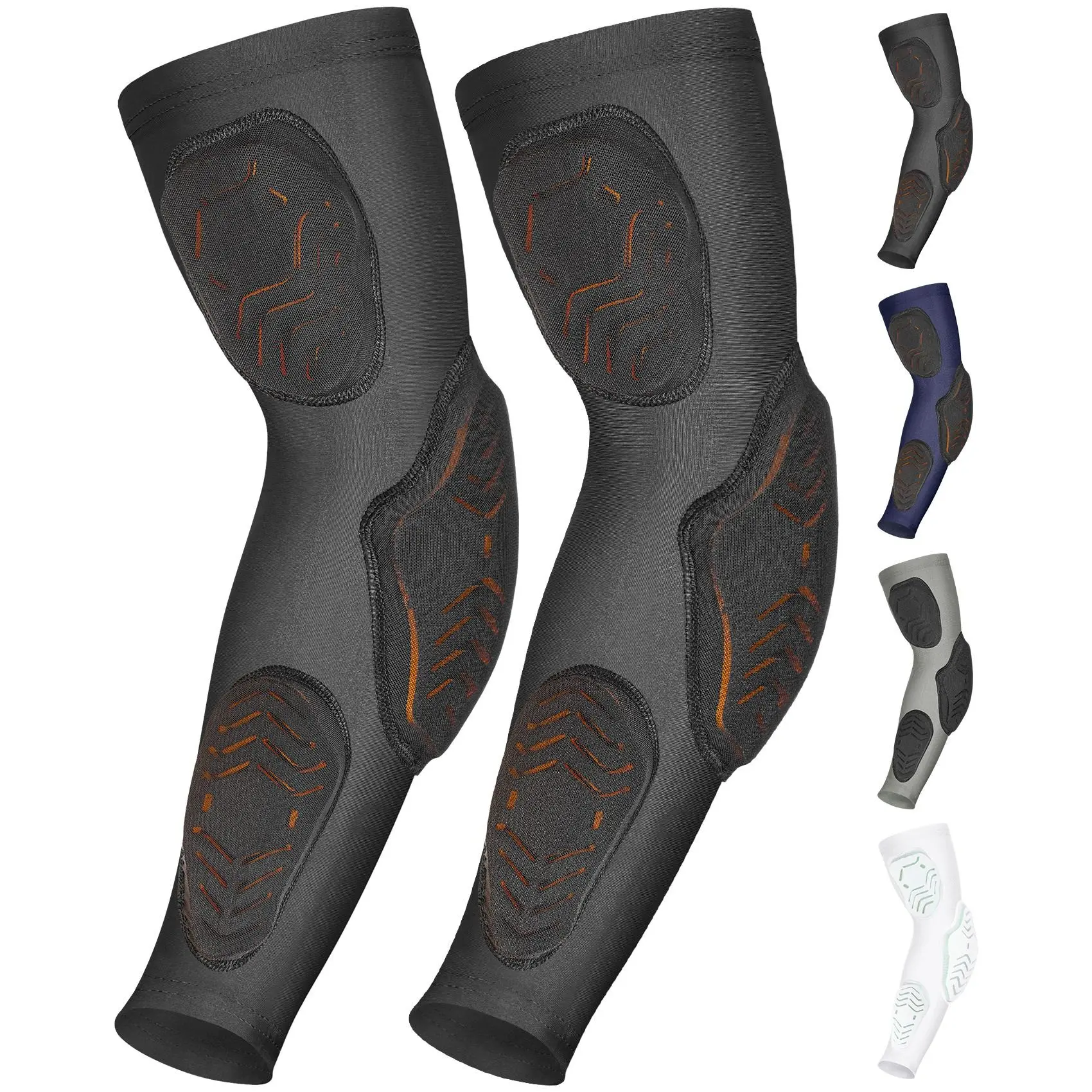 Exxact Sports 3 Padded Arm Compression Sleeve - Football Arm Sleeves for Men Baseball Arm Sleeve