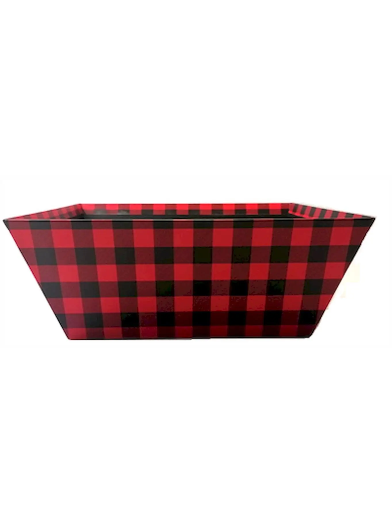 Black & Red Buffalo Check Handled Basket