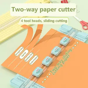 Manual Paper Cutter Machine, Dual Directional Cutting, Includes 4 Blades, Ideal for School Office Home Use, New Condition, Cutting Supplies