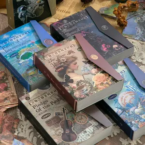 720 Sheets 6 Sets Non-repeating Easy-tear Material Paper 10*14cm Premium 120g Lightweight Paper Retro Everything Theme Suitable  Scrapbooks Diaries DIY Handmade Account Landscape Decoration Crafts Journal