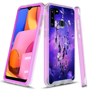 Luxury Graphics Design Hybrid Armor Cover With Frame Case Compatible With Samsung Galaxy A01/A11/A21 - Durable Phone Accessories Protection Protective Cellphone