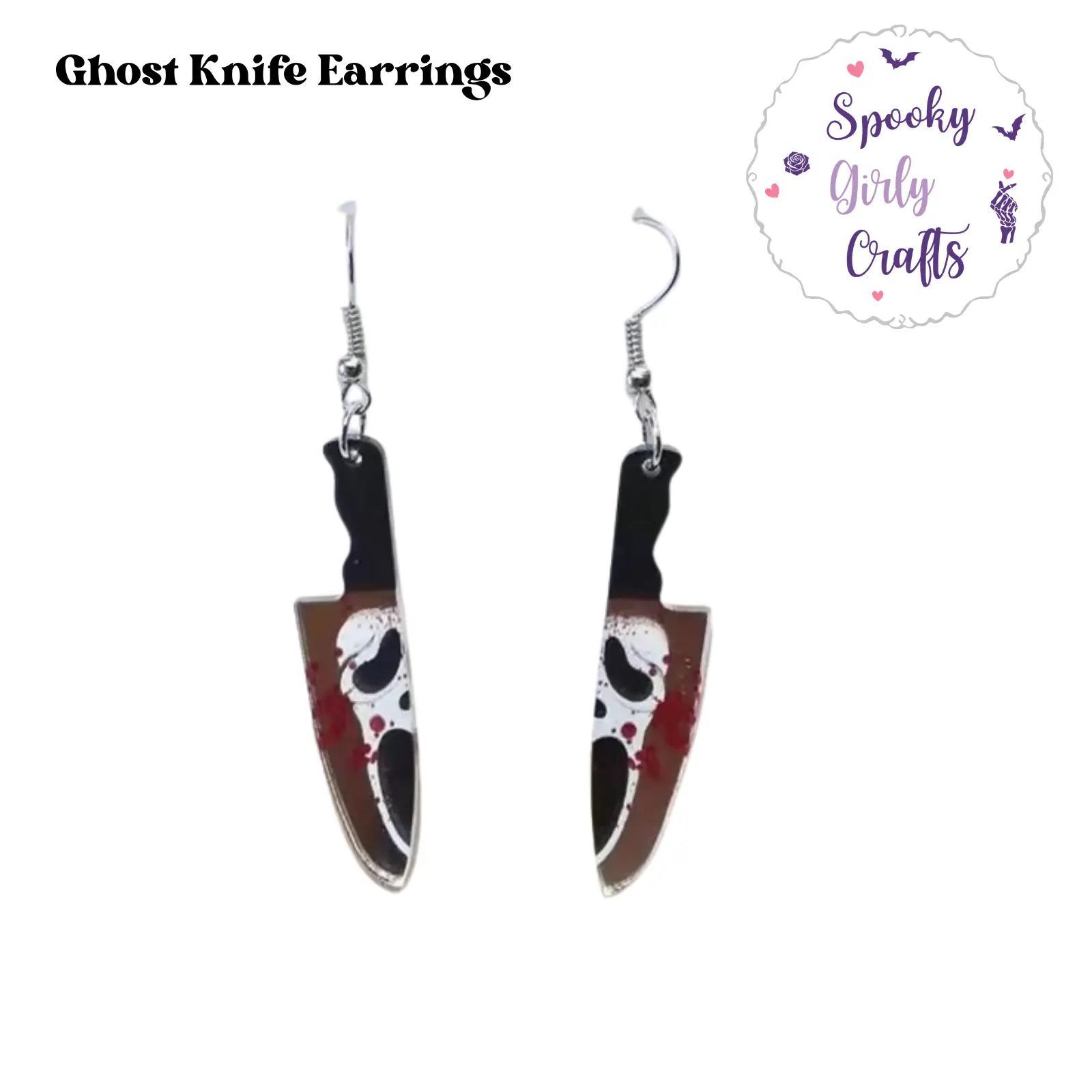 Ghost Knife Scary Movie Inspired Earrings