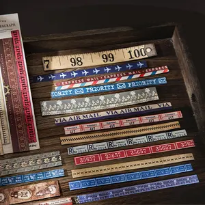 Vintage Paper Strip Stickers Pack, Retro Style Unique Decorative Adhesive Strips for DIY Crafts & Scrapbooking, Perfect for Journaling & Creative Projects