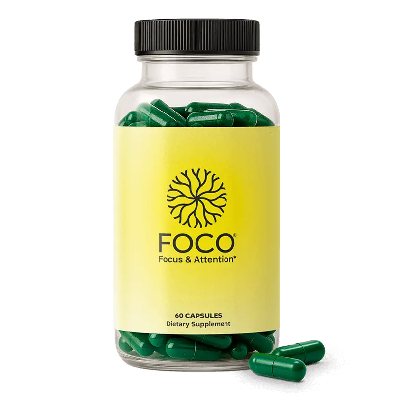 Think FOCO - Focus Supplement for Teens & Adults - Natural Focus in 30 Minutes - Brain Supplements for Memory and Attention - Vegan Vitamin, Gluten Free, Non GMO Vitamins