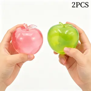 Apple Squishy Toys 2-Pack, Soft Squeeze Stress Relief Set for Adults & Kids, Super Slow Rising Mochi Sensory Toy, Anxiety Calming Fidget Pack, Birthday Party Idea for Children, Decompression Squeeze, Anti Stress Kit