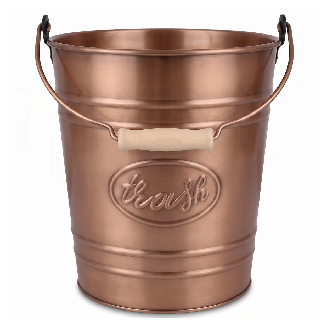 Vintage Copper Trash Pail,  Bathroom Trash Can, Small Kitchen Garbage Can,  Kitchen Trash Bin
