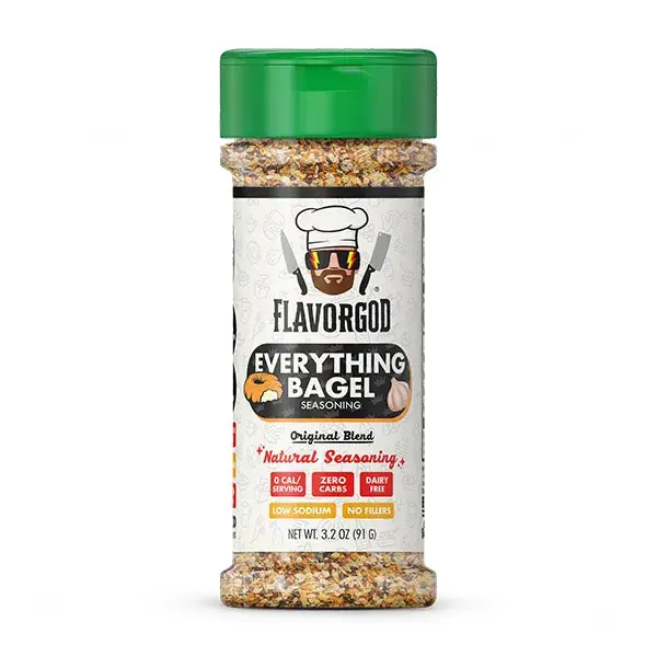 FLAVORGOD Everything Bagel Seasoning Flavor Spice - Himalayan Salt, Toasted Garlic Onion, Sesame Poppy Seeds - 3.2 oz Natural Blend