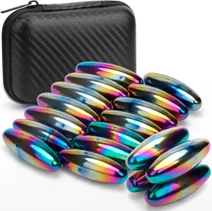 Rattle Snakes Magnetic Eggs, Fidget Toy Hematite Magnet for Adults, Fridge Magnets Oval Rocks for Refrigerator, Small Gadget, Desk Toy for Ferrite Putty(20PCS)