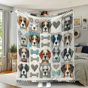 1pc Fresh Patchwork Cute Pet Dog Quilt Blanket, Cozy Farmhouse Style, Perfect Gift for Dog Lovers, Home Decor, Pet Owner Present