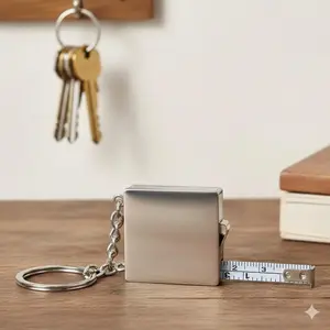 Stainless Steel Keychain Tape Measure, Dual-Scale Portable Ruler with Anti-Scratch Finish, Micro-Groove Design for Daily Carry, Travel & Outdoor Emergency Use, Precision Mini Measuring Tool, Keychain Accessory