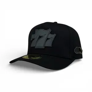 Gorra 777 estilo placa alta Calidad y ajustable - Black 777 cap logo SnapBack adjustable