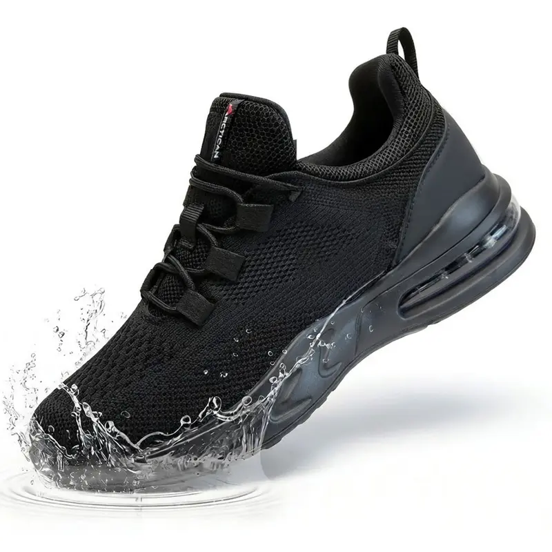 Non-Slip Work Shoes SRC Oil Resistant Breathable Mesh Comfort Chef Footwear Men's & Women's Versions Black Nurse Shoes Lightweight Girl Closed with Laces Anti Slip Waterproof