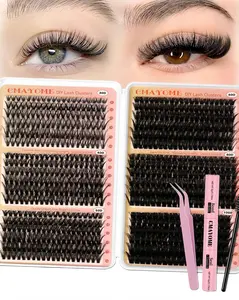 eyelash lash cluster kit 708pcs lash bond and seal Cosmetic hybrid lash set Everyday at Home Waterproof Daily Beginner manga shiny c curl evil eye