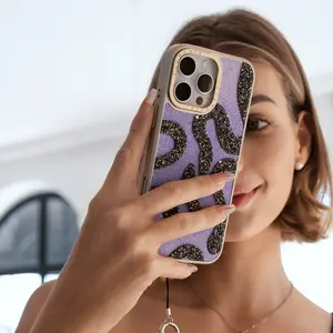 GLOWFATE Handmade Inlaid Natural Crystal iPhone Case - Personalized and Creative Protection for iPhone 16, 15, 14 Pro Max