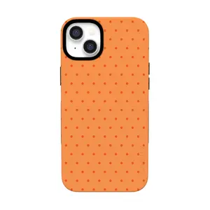 Casely iPhone 14 Case | On the Dot | Orange Polka Dot | Bold Protective Design | Compatible with MagSafe