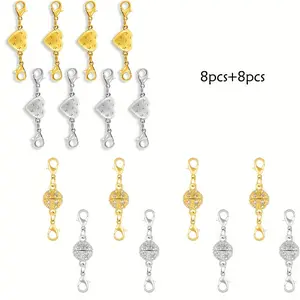 Magnetic Necklace Clasps, Magnets Jewelry Clasp, Magnetic Necklace Extender for Jewelry Connector Making, Easy to Use And Work Well for All Necklaces Bracelets, Jewelry Making Supplies, Bracelet Connector, Magnetic Clasp, Durable Jewelry Connector