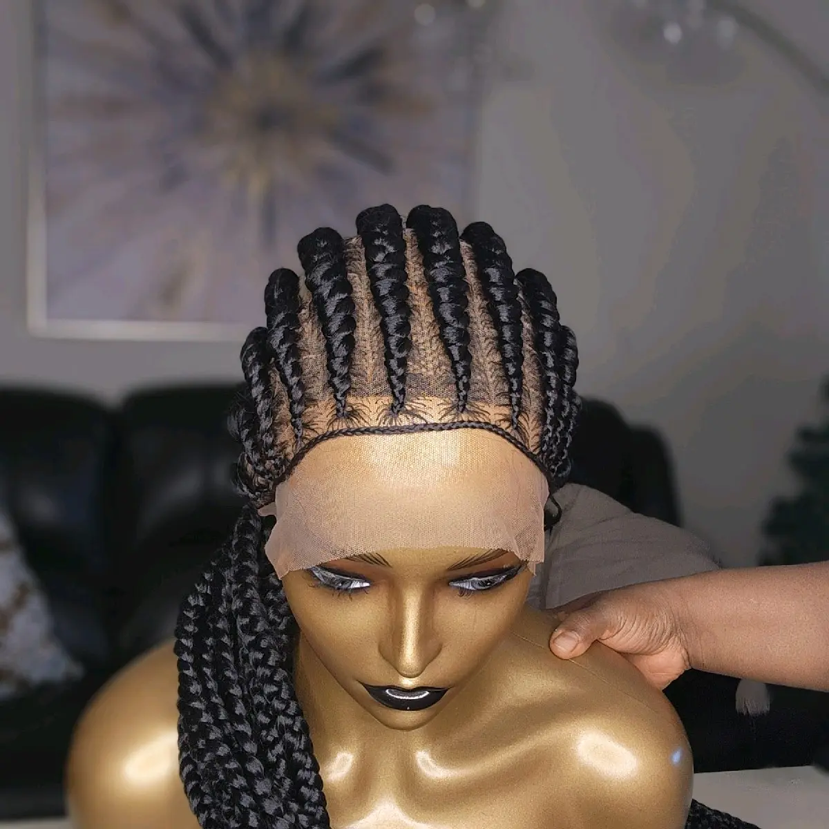 Chunky cornrows