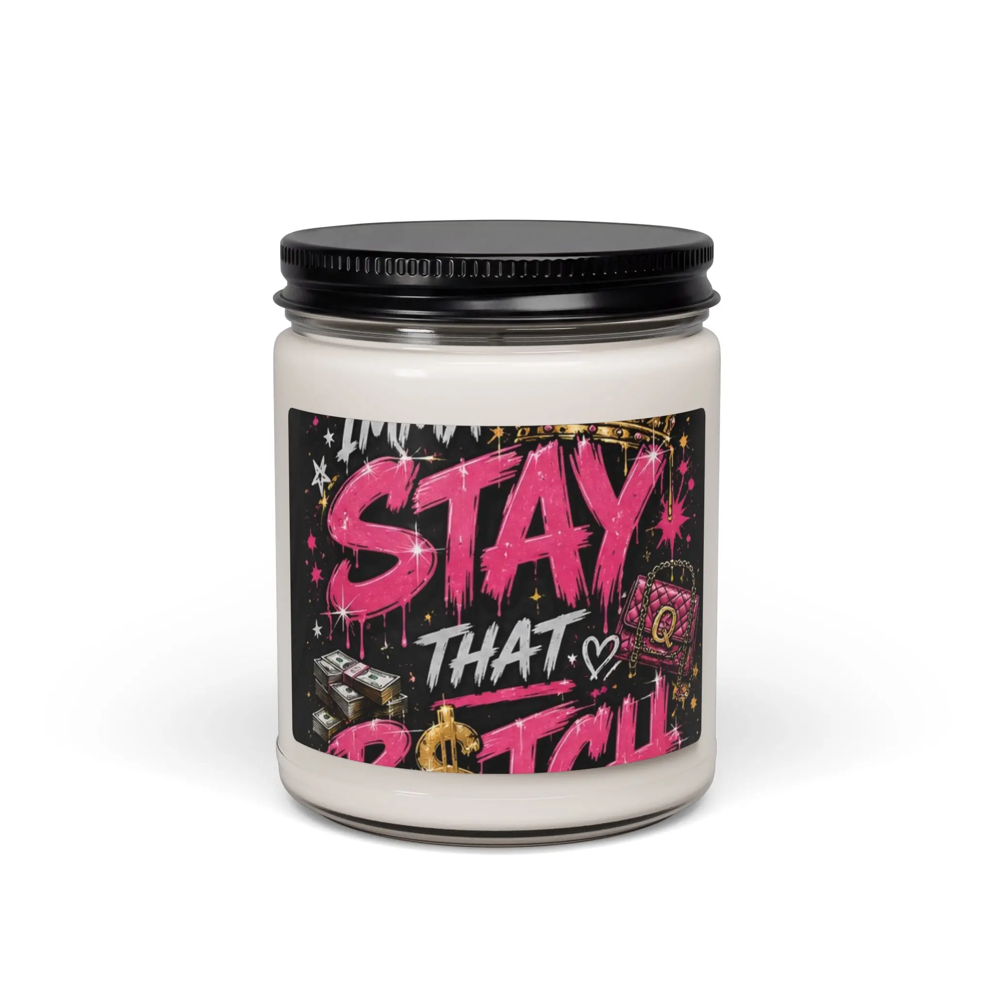 Graffiti Label Soy Candle - 9oz Eco-Friendly Natural Wax Single Jar Candle for Relaxed Evenings, Home Decor Home Supplies