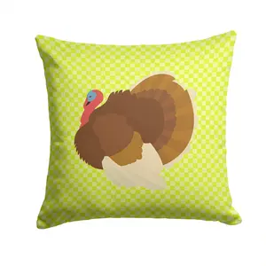 French Turkey Dindon Green Fabric Decorative Pillow BB7816PW1414