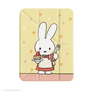 Cute cartoon dessert chef Miffy the rabbit Y   to iPad 11 protective case, Air 7/6 new iPad 10 with pen slot, 11-inch shock-proof, 10.2/10.9-inch Apple tablet protective case, Mini 7 ipad case