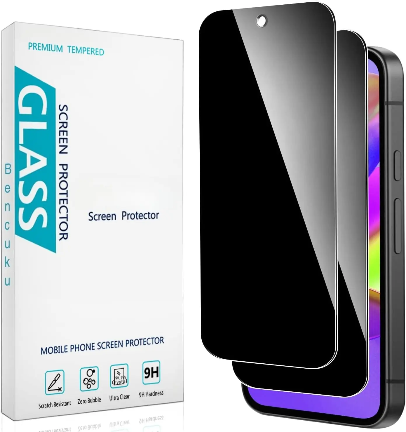 2 Pack Privacy Screen Protector for Google Pixel 10a | Anti Spy Tempered Glass, Support Fingerprint Unlock, Anti Scratch, Bubble Free
