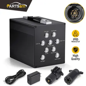 Partsam Trailer Light Tester, Wireless Remote Control, Built-in 12V 10Ah Rechargeable Battery, Tests 7-Spade, 6-Round and 4/5-Flat Pin Type,  IP65 Waterproof Case