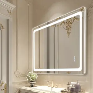 VEVOR 32"x48" Wall-Mounted LED Bathroom Vanity Mirror, Frontlit & Backlit, Anti-Fog, Memory Function, Stepless 3-Color Temperature Dimmable, Home Supplies Bathroom Accessory