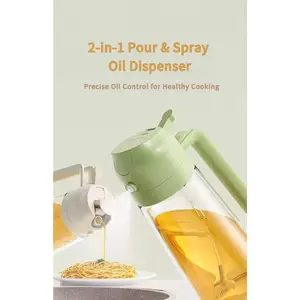 2-in-1 Glass Oil Sprayer & Dispenser, Dual-Use Pour & Spray Oil Bottle for Home Kitchen, Food-Safe Oil Storage Container