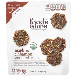Foods Alive Sprouted Crisps, Maple & Cinnamon, 4 oz (113 g)