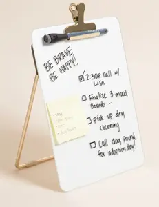 Glass + Gold Desktop Dry Erase Easel