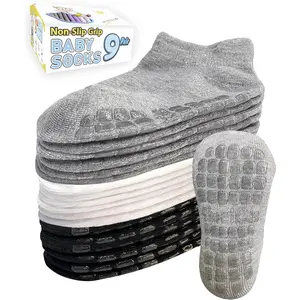 Baby Non-Slip Ankle Socks – Superior Grip, Soft Cotton, for Active Toddler Girls & Boys (Ages 0-7)