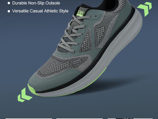 Hawkwell Plus Men's Plus Size Wide Toe Box Trendy Casual Athletic Sports Running Shoes Walking Sneakers