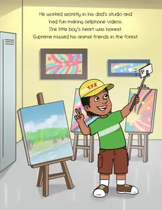 Supreme's Dream Book 2 - Children's Art-Themed Storybook, Following Supreme's Secret Baltimore Art Show Visit With His Mother to Surprise His Father, Revealing His Inherited Artistic Talent