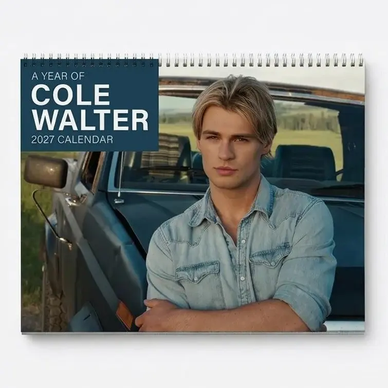 A Year of Cole Walter 2027 Calendar, Actor Photo Wall Calendar, TV Fan Gift, Spiral Bound Calendar, Room Deco