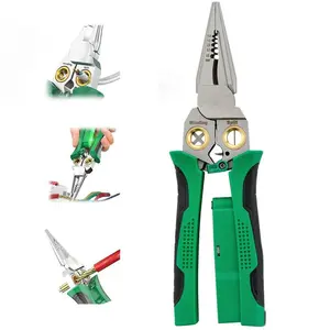 8 in 1 Wire Stripper Twister, Cable Cutter, Voltage Test Pliers, 12V to 250V Live, Null, Hot Wire Judgment AC DC, Audible and Flashing LED Alarms