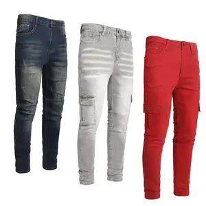 JUNBAOSS Men's Multi Pack Skinny Jeans Stretch Ripped Jeans for Men, Distressed Slim Tapered Leg Fashion Comfort Flex Waist Denim Pants