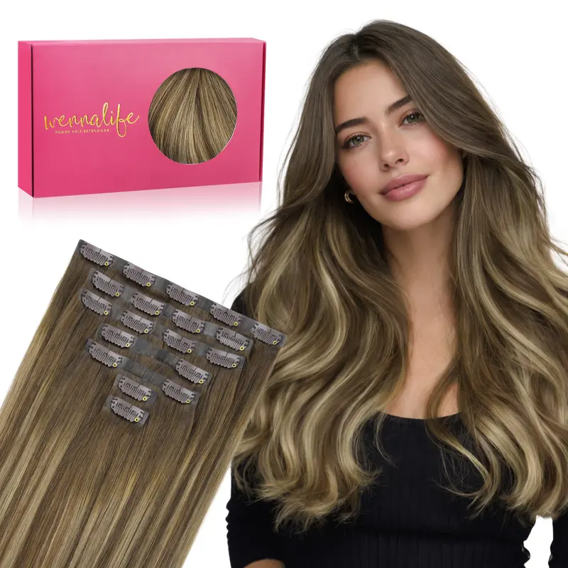 WENNALIFE Seamless Clip In Hair Extensions Human Hair 7pcs 130g to 150g 14in-22in Seamless Narrow Weft Flat Style Clip Ins #TikTokShopFallDealsForYou#sohochic