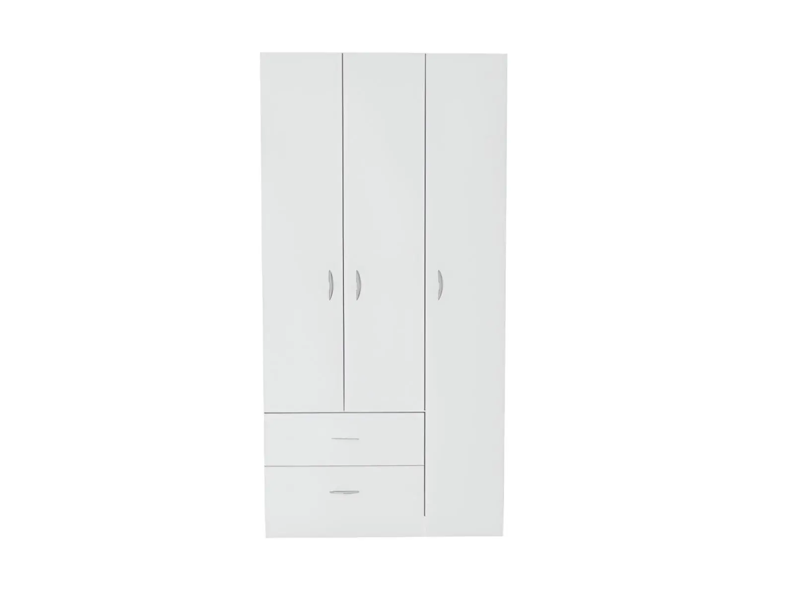 HomeRoots 534932 71 in. White Three Door Two Drawer Combo Dresser