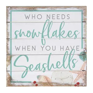 Sincere Surroundings 8" Snowflakes Seashells Pa llet Petite