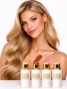 Luxury 4-in-1 Cream Contour Stick Set for Golden Tones with Concealer Blush Bronzer and Highlighter Longwear Buildable Blendable Formula for Face Sculpting Radiant Glow Makeup Kit by High Cosmetic Agency Golden Collection Premium Finish Luxury Glow Pro!!!