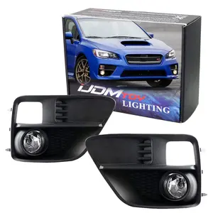 iJDMTOY Complete Set Clear Lens Fog Lights Foglamp Kit with H11 Bulbs & Wiring On/Off Switch For 2015-2017 Subaru WRX Base