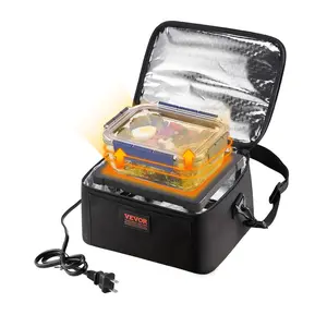 【Father's Day】VEVOR Portable Oven, 110-120V Home/Office Food Warmer, 80W (Max 100W) Portable Mini Personal Microwave, 2QT Electric Heated Lunch Box, Compatible with Glass, Ceramic, Foil Container (Black)