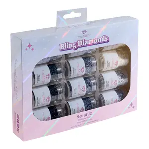 Bling Diamonds - Cool Gray Tones Round (Set of 12)