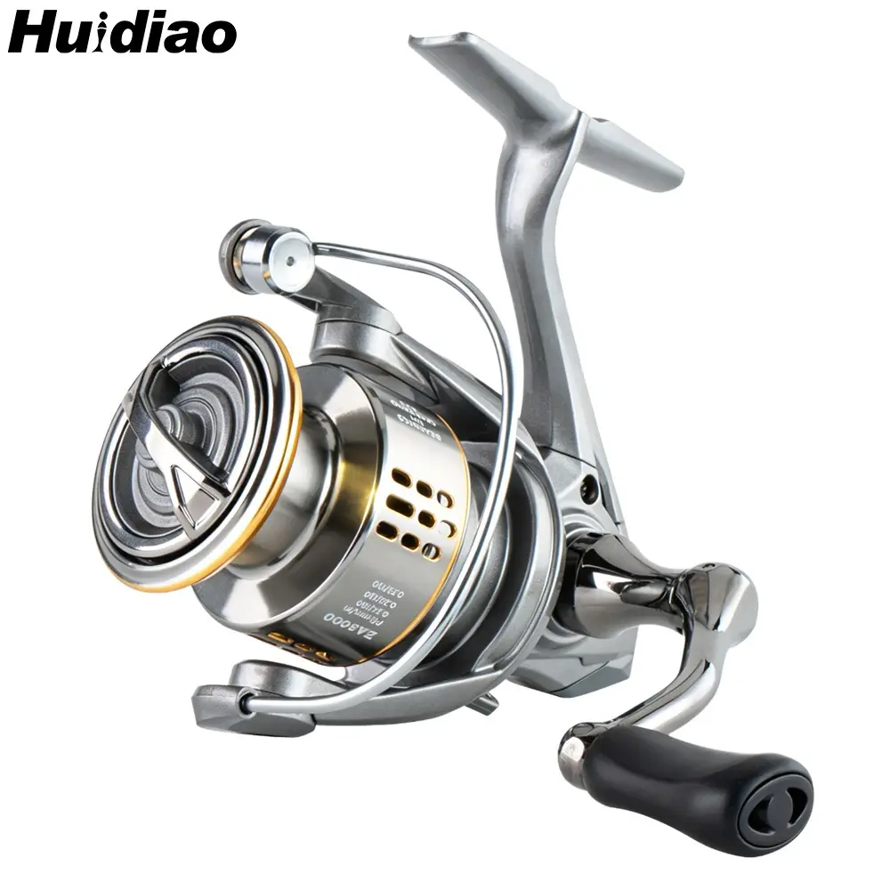 Huidiao ZA All-round Spinning Reel 2000-7000 Series Zero Backlash Long Casting Fishing Reel 15kg/33lb Max Drag Alu Alloy Spool Folding Handle for New Anglers