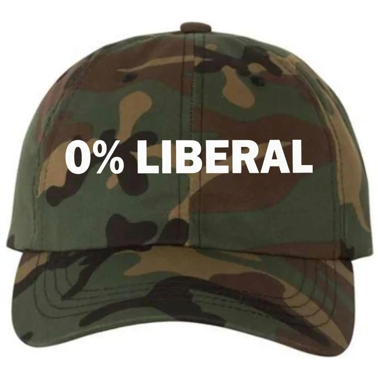 0% Liberal Funny Camo Baseball Cap - Conservative Statement Dad Hat for Men & Women