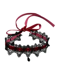 Dark lace velvet ribbon choker lace strap collar chain Fashion Jewelry Party