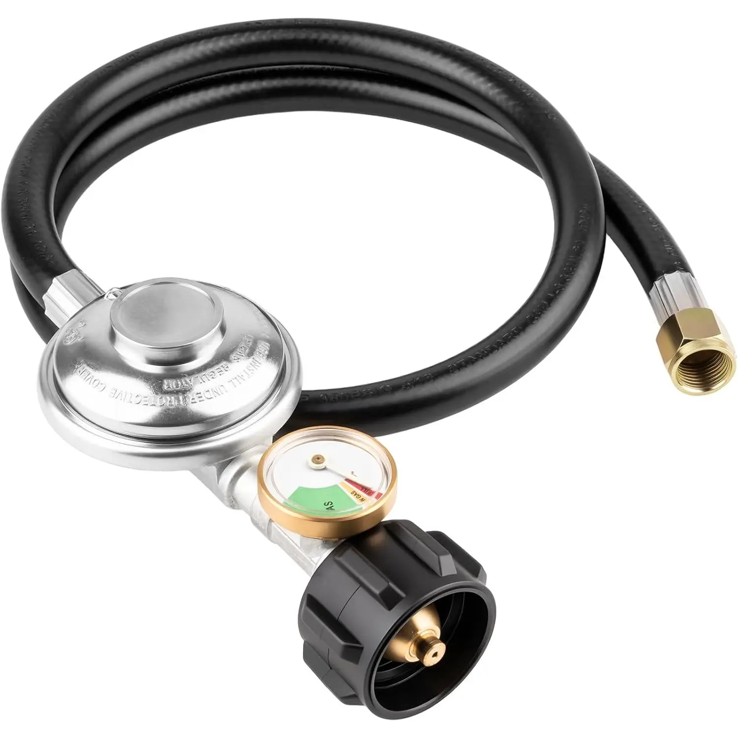 3   Regulator with Hose,   Hose, Gas Grill Regulator and Hose for  Gas Grill, Heater and Fire Pit Table,    Regulator, 3/8" Female Flare Nut